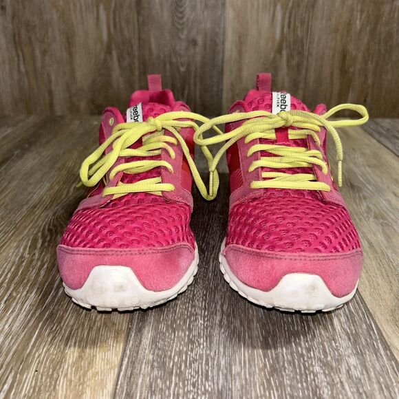 Reebok Womens US Size 7.5 Realflex Scream 2.0 V45149 Pink Yellow Running Shoes - Picture 3 of 12